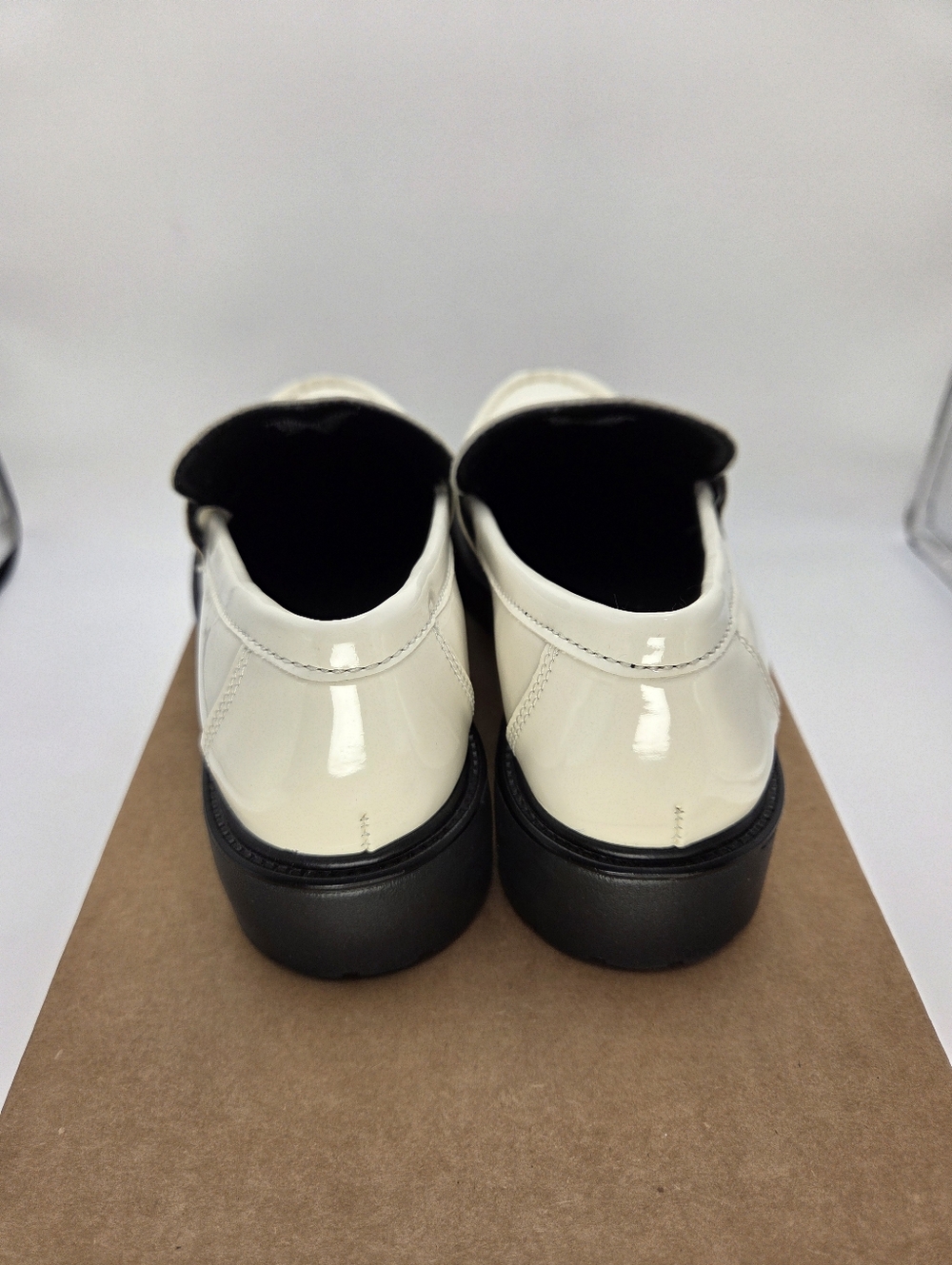 Steve Madden Cream White Lotto Loafers Chunky Heel 7.5 - Picture 7 of 8